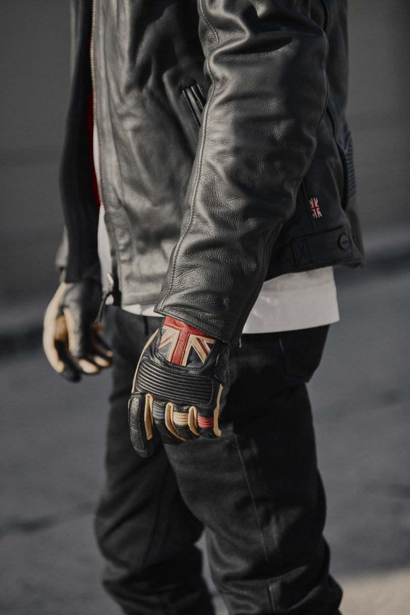 Mono Union Jack Flag Mesh Leather Motorcycle Gloves Motorcycle Clothing